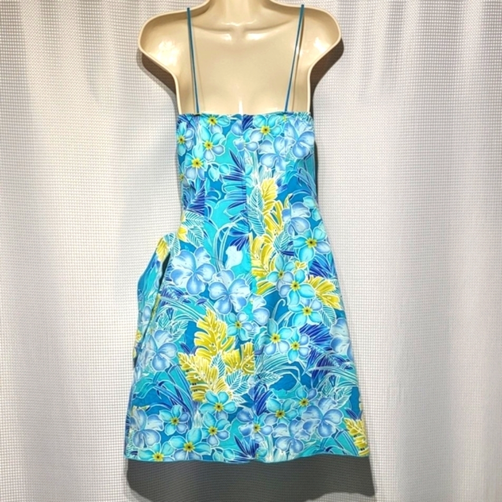 Y2K Hawaiian Tropical Sarong Cotton & Spandex Sundress Women's (L) - Picture 4 of 9